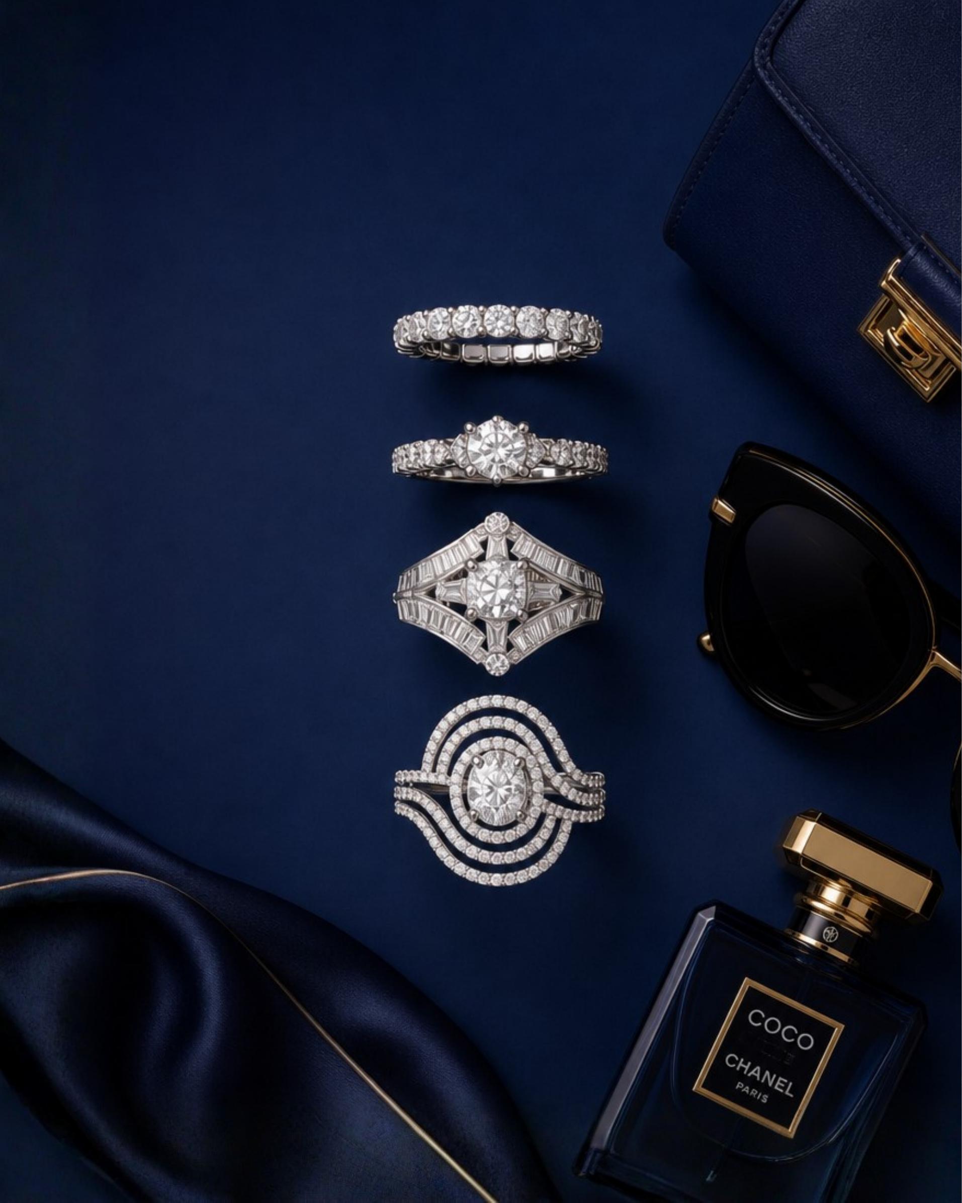 A progression of natural diamond ring designs